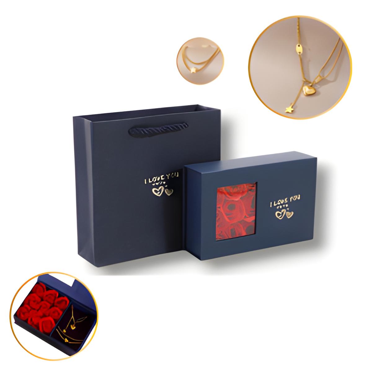 Conjunto Collar y Pulsera | Caja Rosas Eternas Gratis