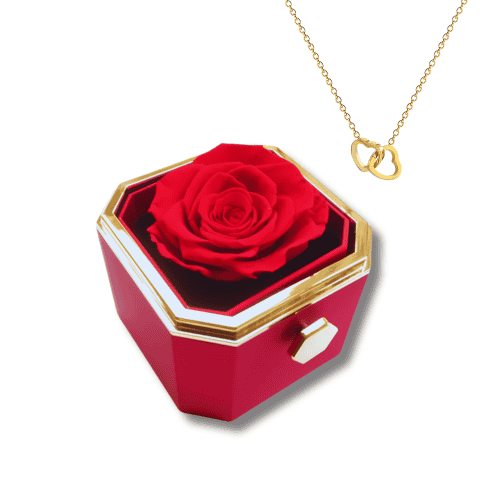 Collar Corazones Unidos | Rosa Eterna Preservada