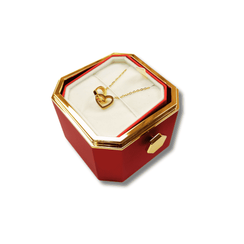 Collar Corazones Unidos | Rosa Eterna Preservada